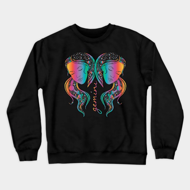 Gemini Zodiac Crewneck Sweatshirt by Moon Phase Design